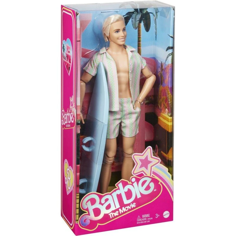 Barbie The Movie Surfing Ken HPJ97 Samlerdukke med Surfbræt