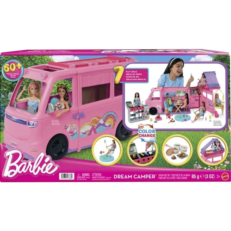 Barbie Dream Camper Legesæt med 60+ dele – Udklappeligt campingvognslegesæt