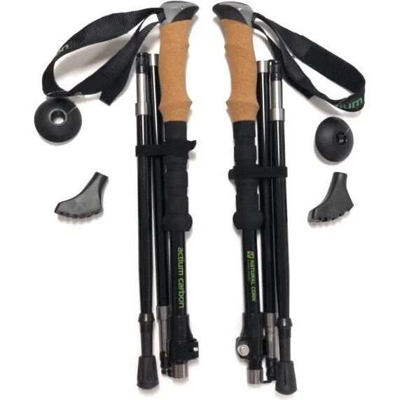 Actiumplus Vandrestave i kulfiber, foldbart sæt 2 stk