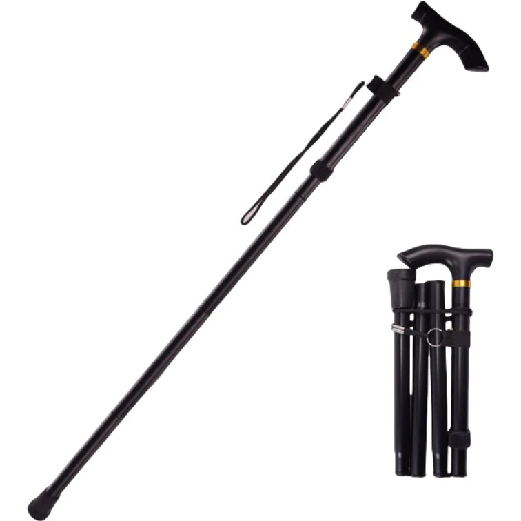 INF Foldbare trekkingstave aluminium, sort 85–95 cm