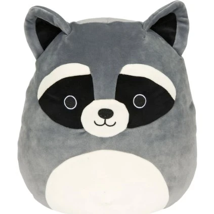 Squishmallows Rocky 19 cm - Grå vaskebjørn med hvid mave