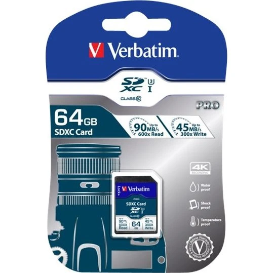 Verbatim Pro SD 64GB 90MB/s UHS-I