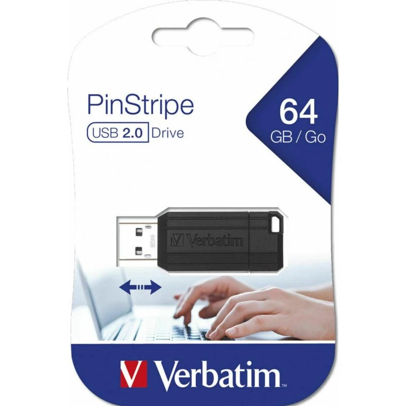 Verbatim PinStripe 64 GB USB 2.0, sort