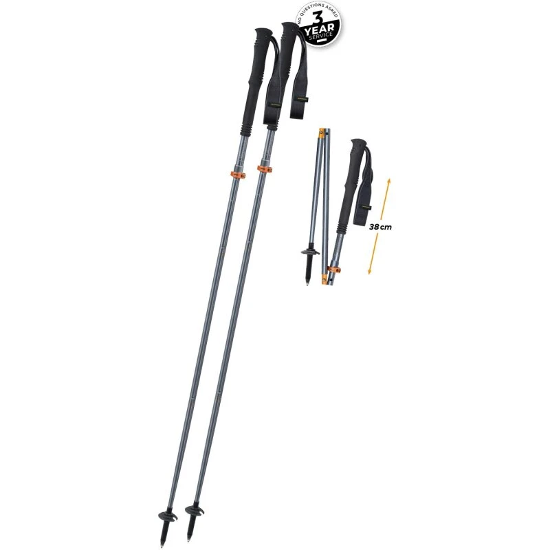 Komperdell FX Lite Ti Vario (par) teleskopstave – sølv/orange