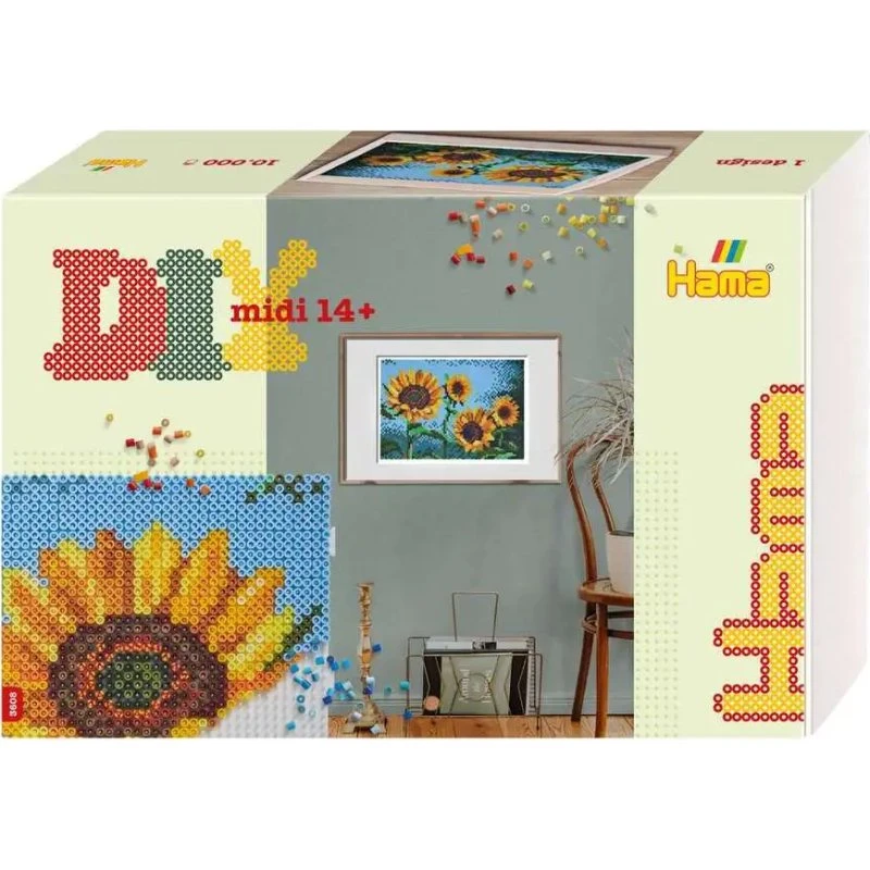 Hama Art midi Solsikker – 10.000 Perler, 42x28 cm