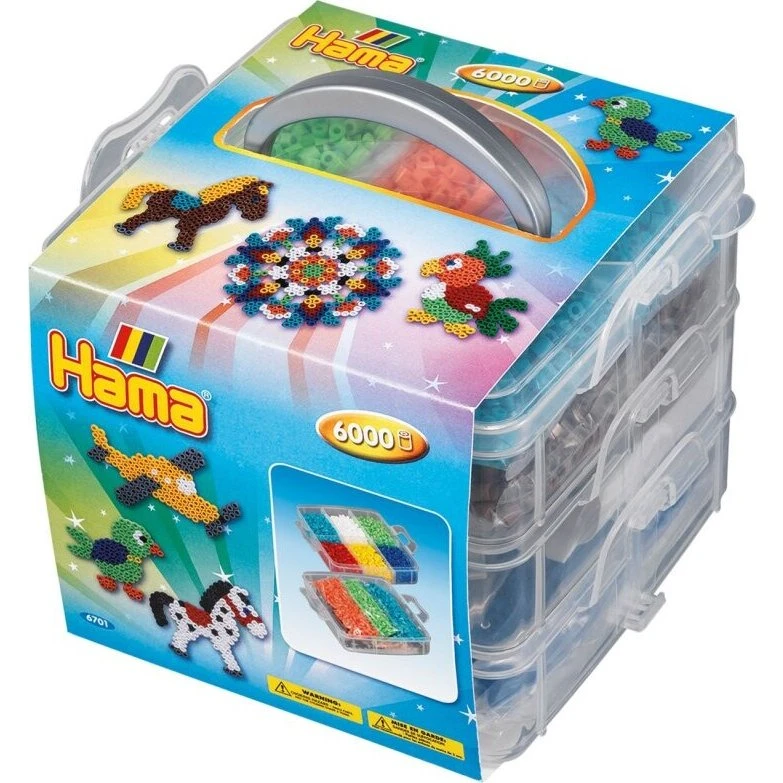 Hama Opbevaringsboks lille med 6.000 perler og 3 stiftplader