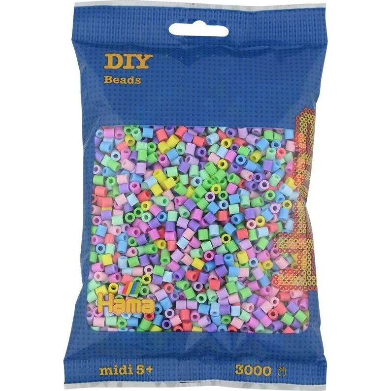 Hama Midi Perler Pastel Mix 3.000 Stk