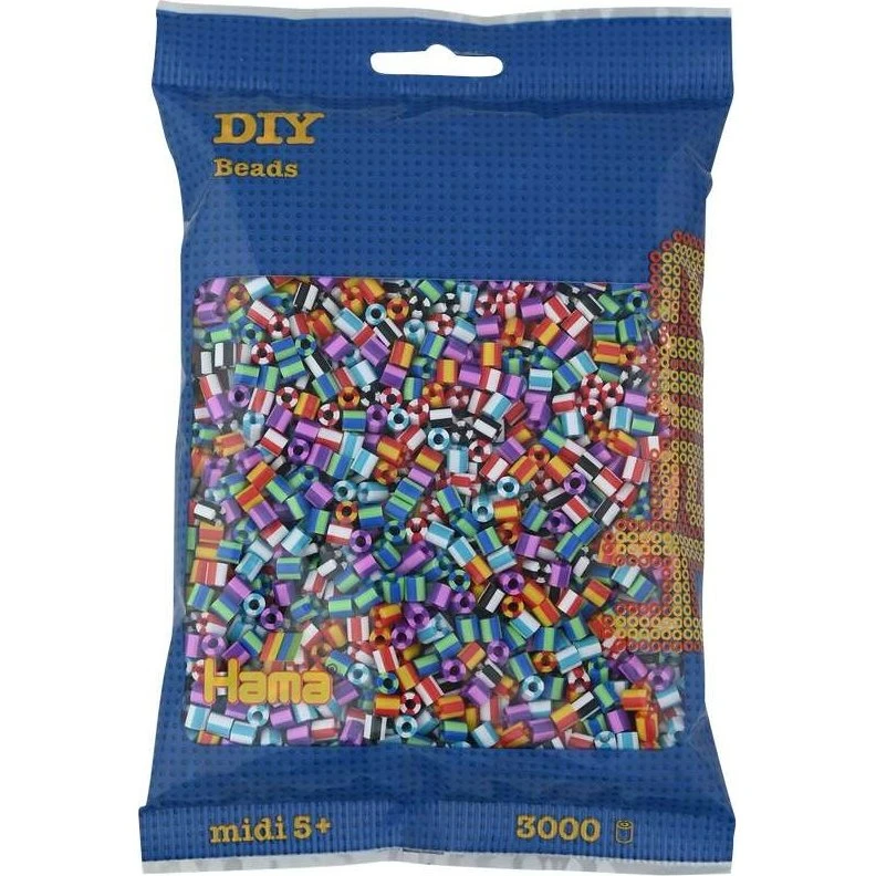 Hama Midi Perler Stribet Mix 90 – 3.000 Stk.