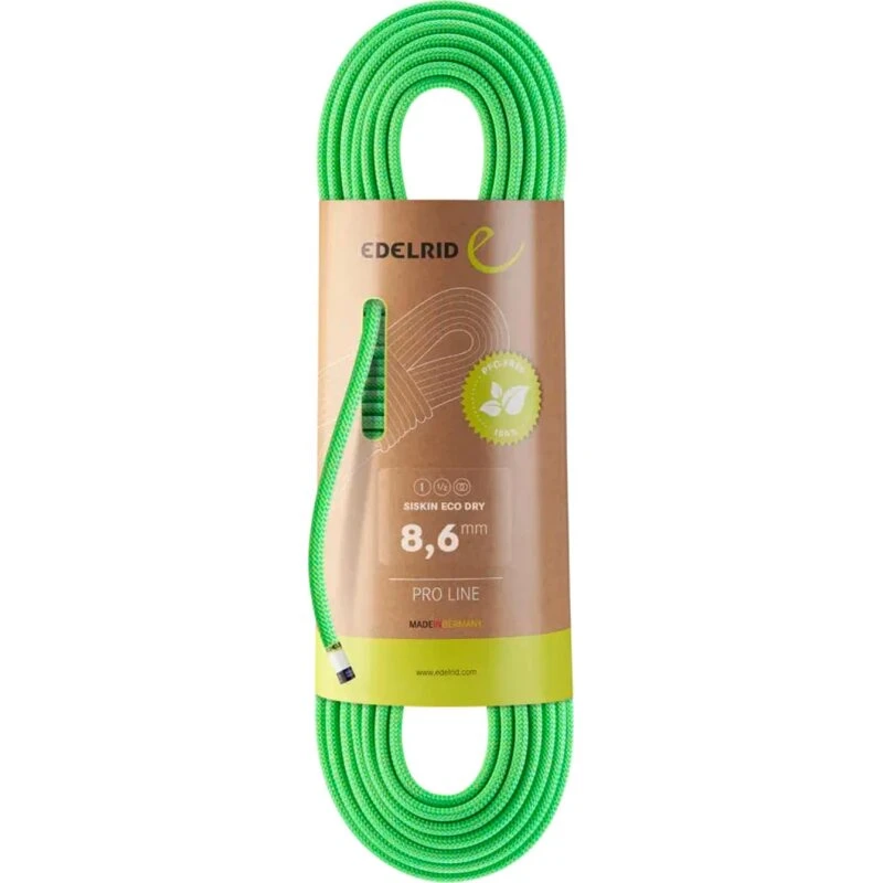 Edelrid Siskin Eco Dry 8,6 mm 70 m – neon grøn