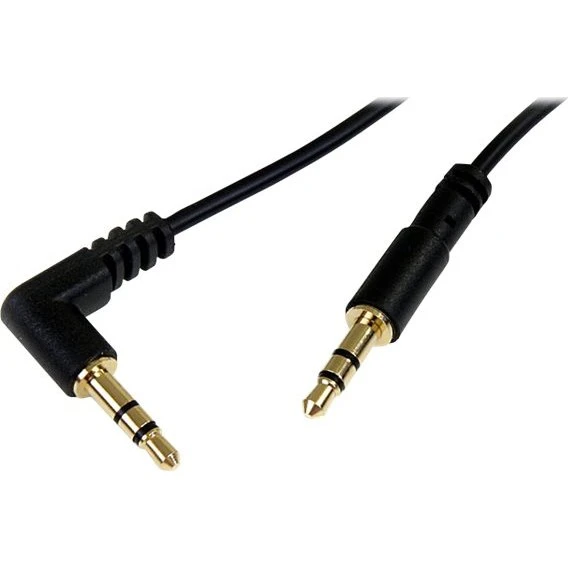 StarTech.com 3,5 mm Audio Kabel 91 cm, Hane/Hane, Vinkelret, Sort