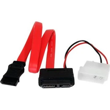 StarTech.com Slimline SATA-kabel Rød 30 cm med LP4-adapater