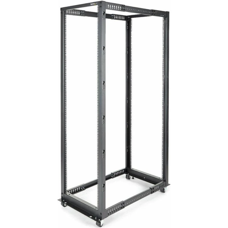Startech 4POSTRACK42 42U Fritstående Serverrack, Sort/Grå