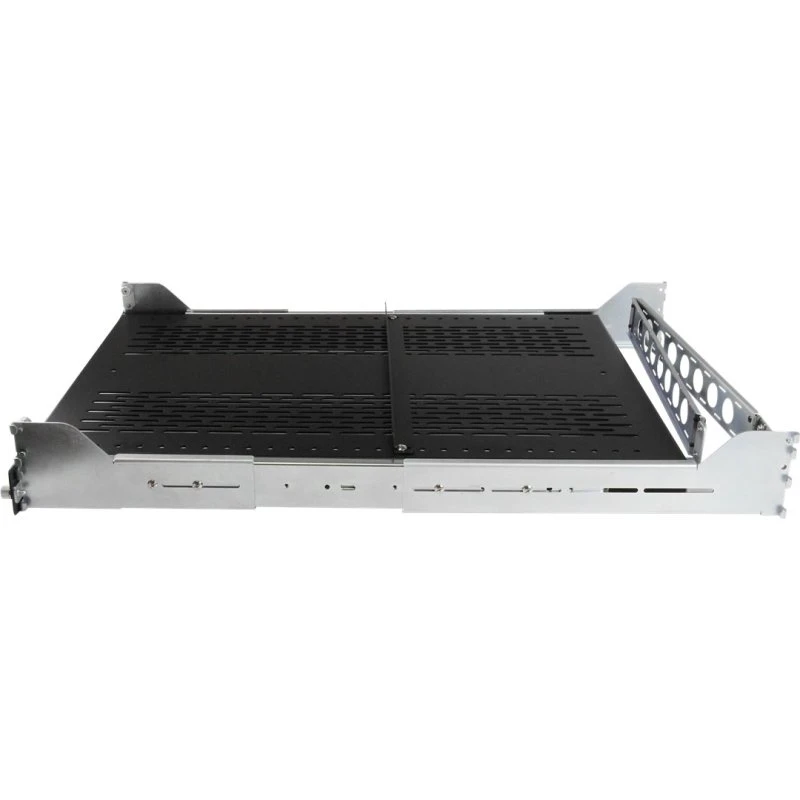 StarTech.com 2U Vented Slidende Rackhylde med Kabelhåndtering – 50 lb, Sort