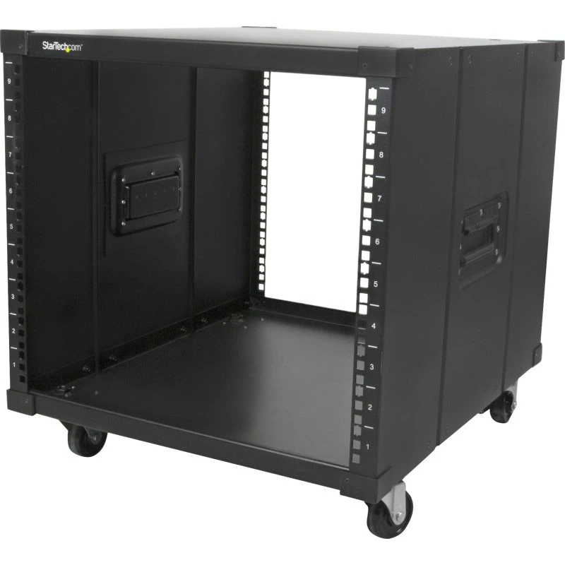 StarTech.com 9U Open Frame Rack med Hjul – 23" Dyb, 220 lbs, Sort