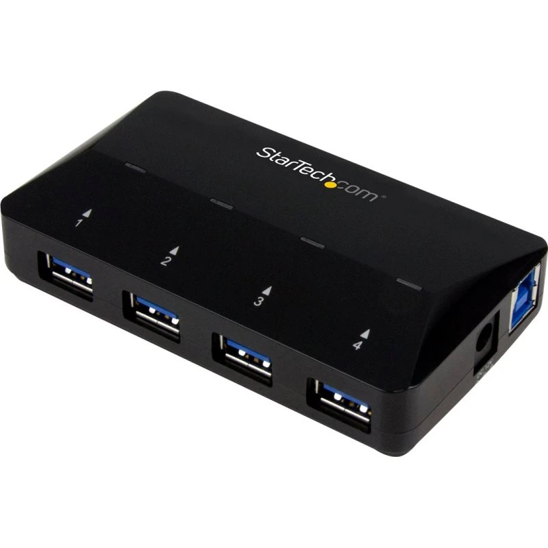 StarTech.com 4-Port USB 3.0 Hub med 2,4A Laderport - Sort