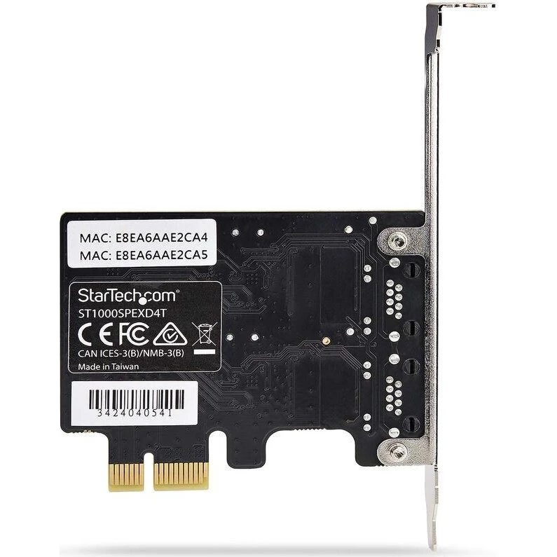 StarTech ST1000SPEXD4T 2-port Gigabit PCI Express Netværkskort, Sort