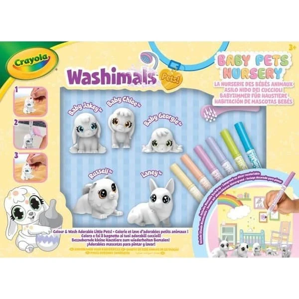 Crayola Washimals Baby Pets Nursery Pack – Tvättbar familje til 3-årige