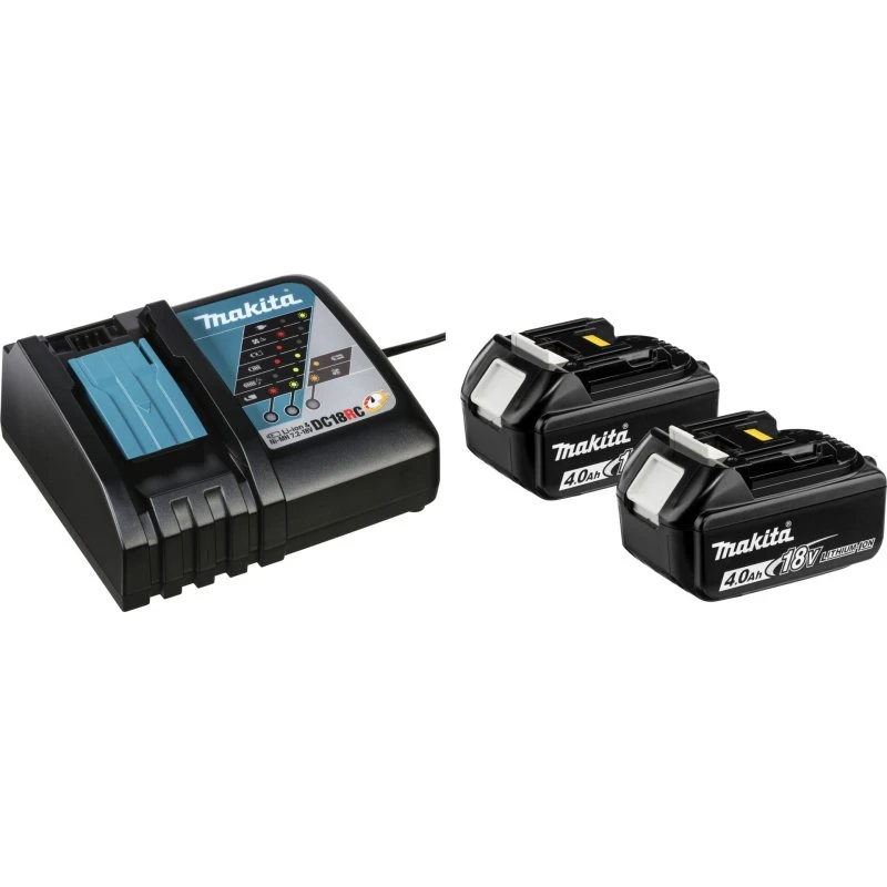 Makita DC18RC Batterioplader + 2x 4 Ah Batterier