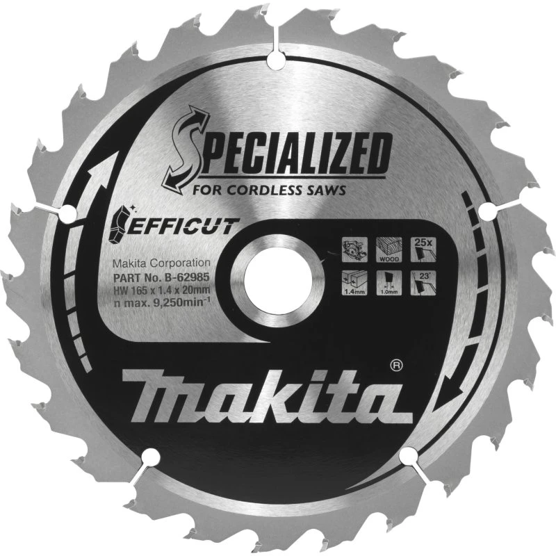 Makita EFFICUT Rundsavsklinge 165 mm, 25 tænder, 20 mm hul