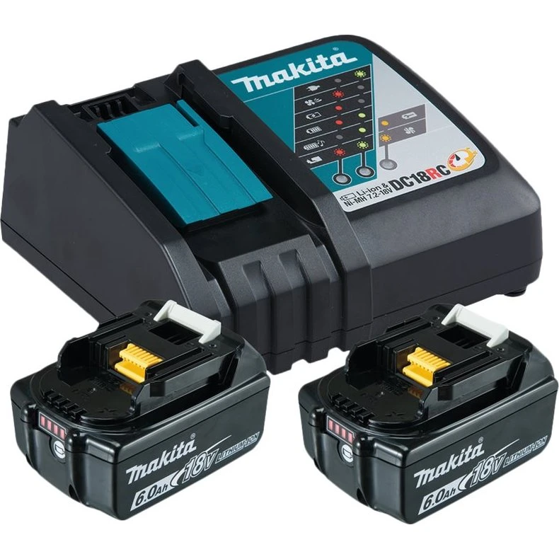 Makita DC18RC Batterioplader + 2 x 6 Ah Li-Ion