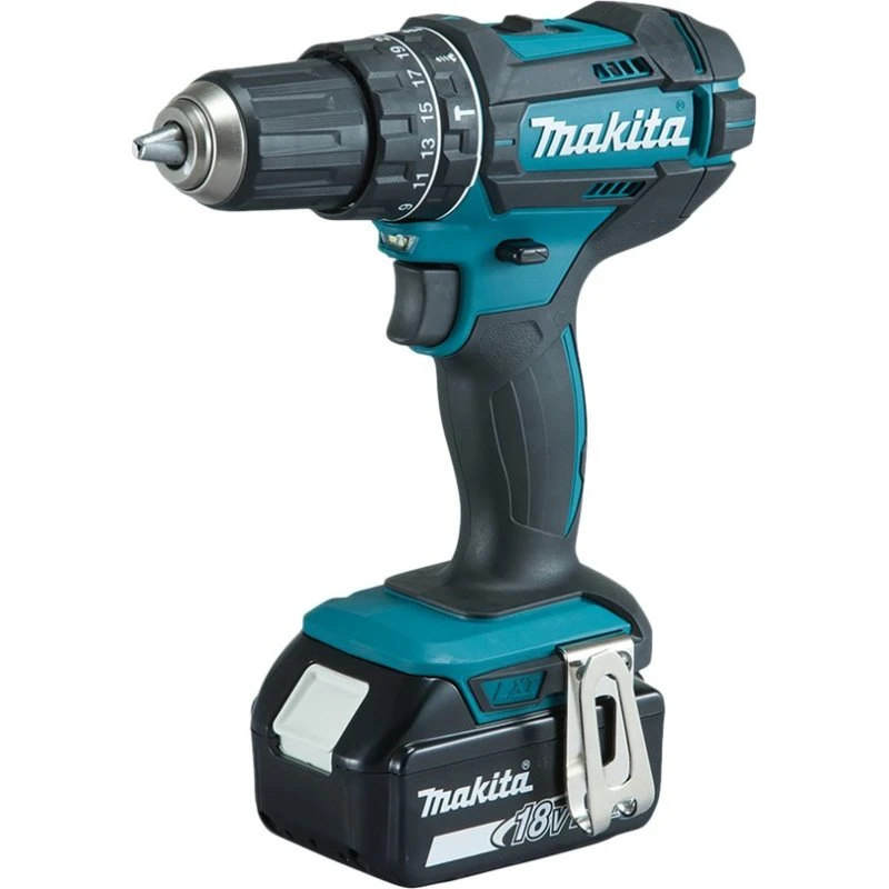 Makita DHP482RFX9 18 V Borehammerbor/skruemaskine med 2 batterier