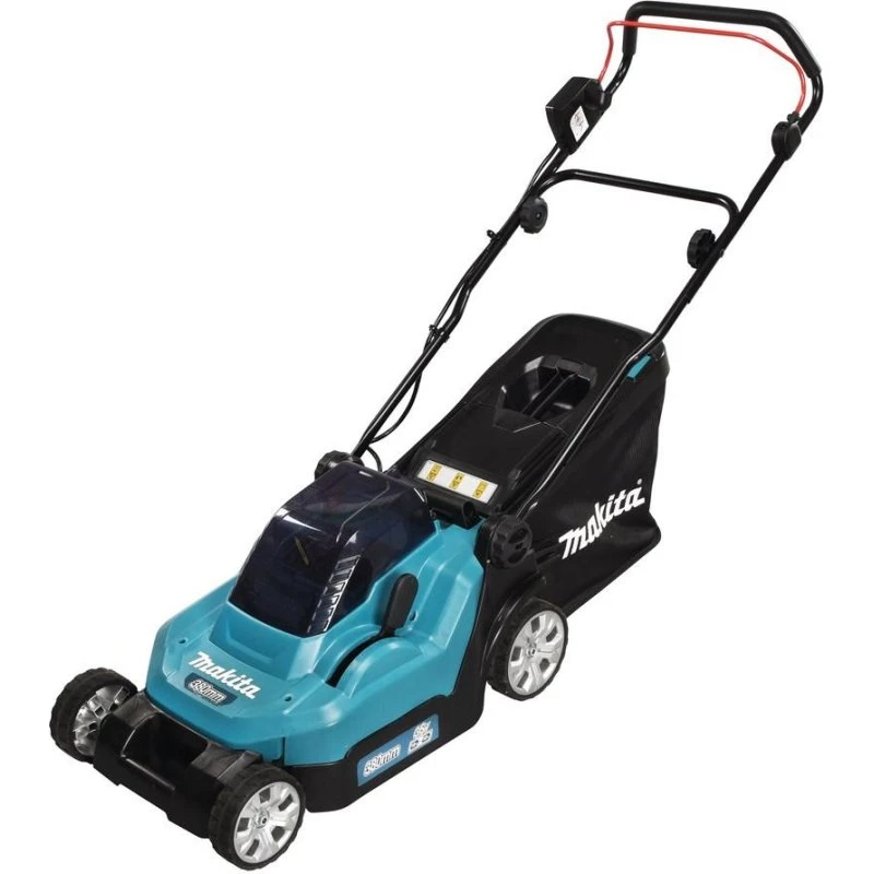 Makita DLM382PM2 38 cm batteridrevet plæneklipper, Sort/Blå