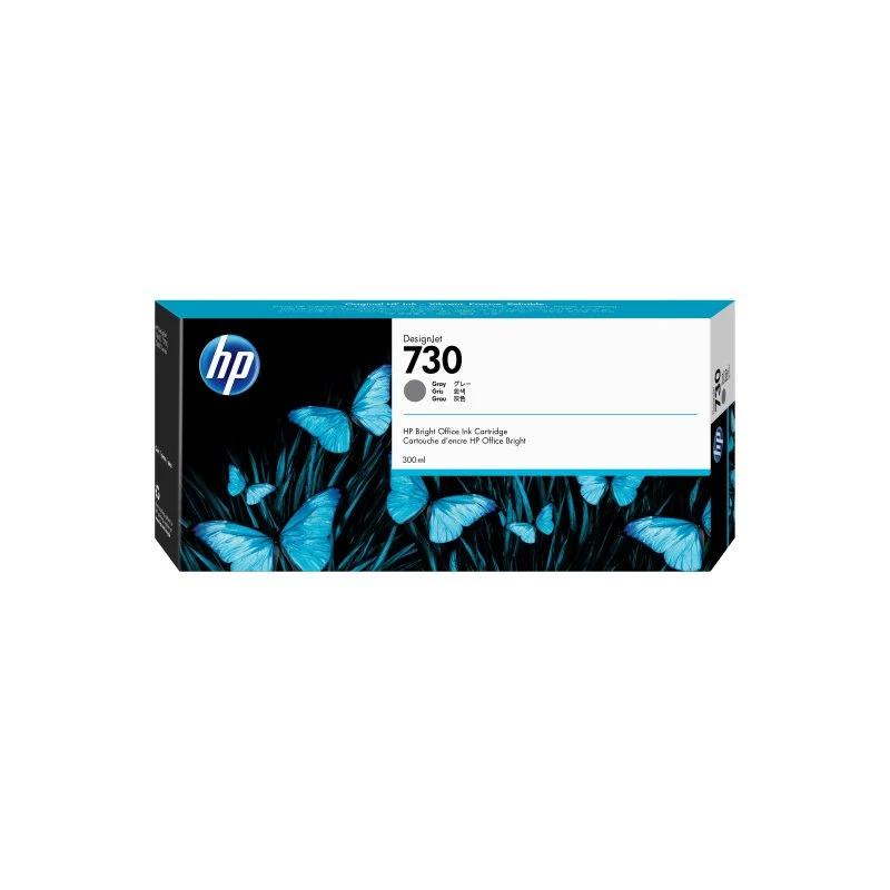 HP 730 Grå Blæk P2V72A, 300 ml
