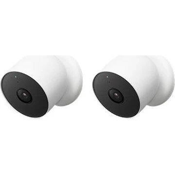 Google Nest Cam 2-pak: Udendørs & Indendørs 1080p, Vejrbestandig, Trådløs