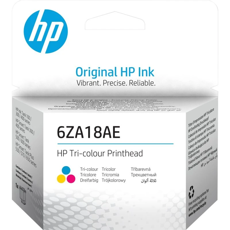 HP 6ZA18AE Farveprinthoved (cyan, magenta, gul) for Smart Tank