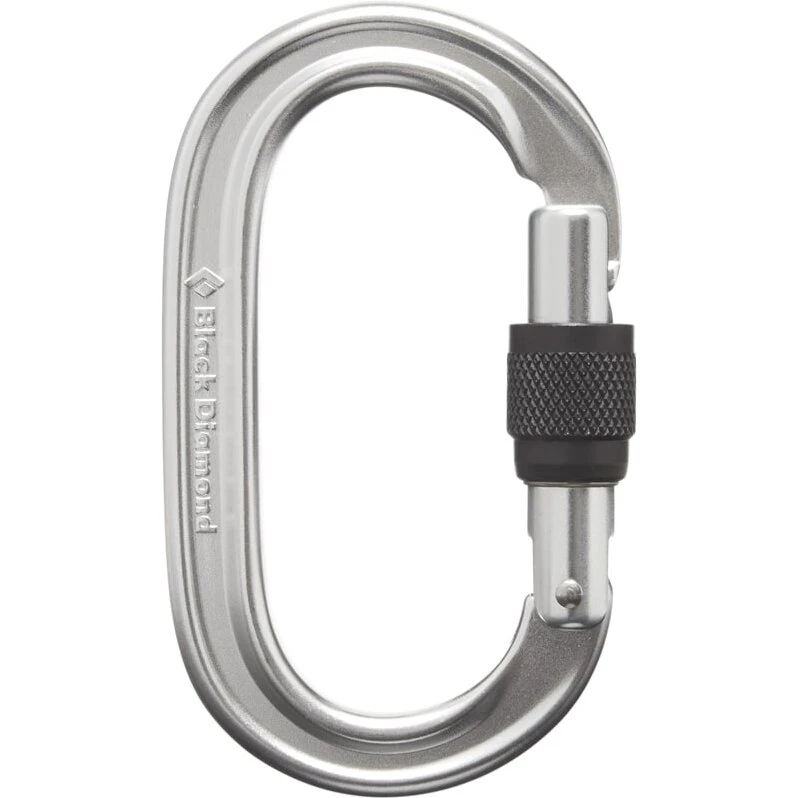 Black Diamond Oval Keylock Screwgate Polished karabiner