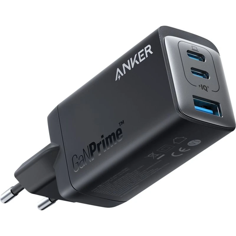 Anker 735 GaNPrime 65W 1xUSB-A 2xUSB-C, sort