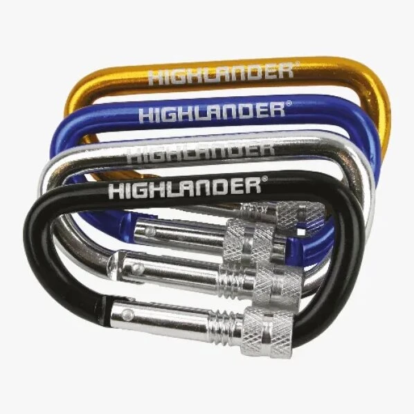 Highlander Screwgate karabinhage, assorterede farver