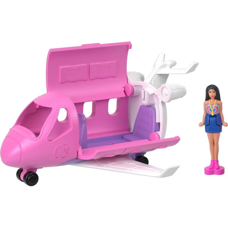 Barbie Mini Barbieland Dreamplane – Lyserød miniatyrfly med farveskiftende funktion