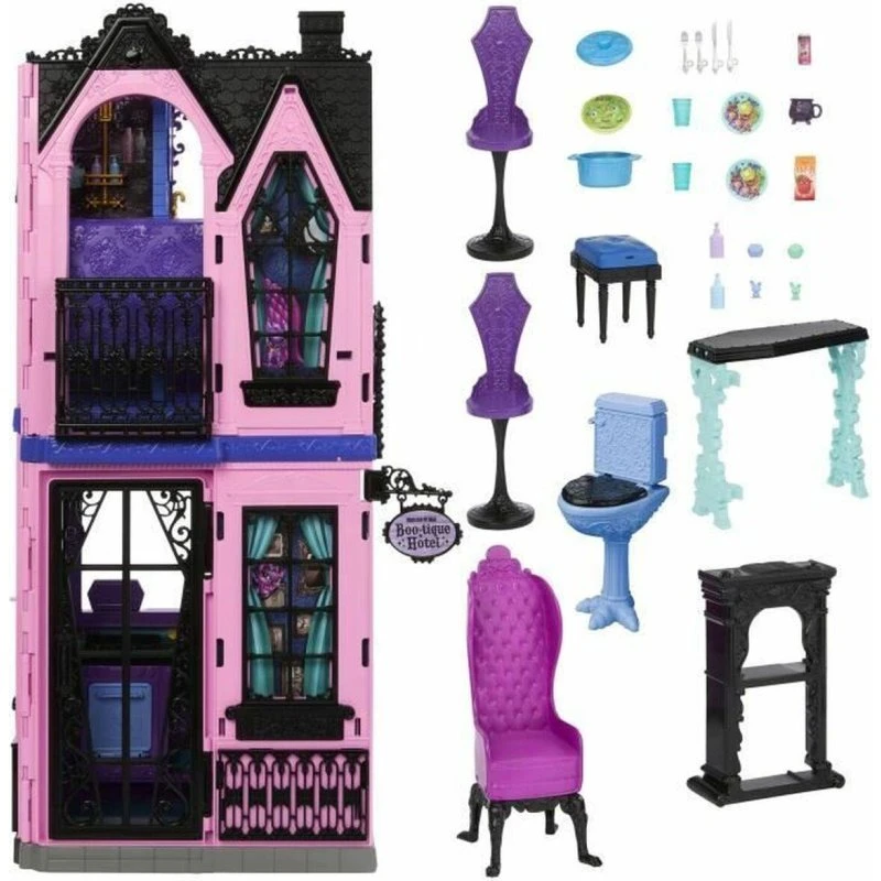 Monster High Boo-tique Hotel – Foldbart dukkehus med 13 tilbehør