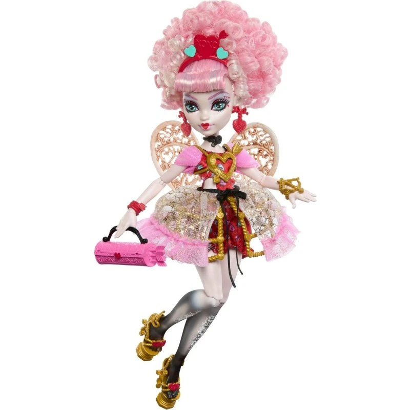 Monster High - Fødselsdags Cupid-dukke med 7 tilbehør
