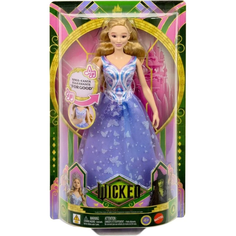 Mattel Wicked: For Good Syngende Glinda-dukke, batterier inkluderet