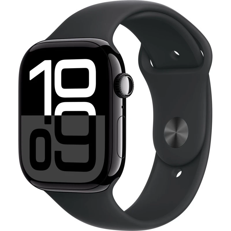 Apple Watch Series 10 GPS 46 mm Sort Aluminium med Sportsbånd S/M