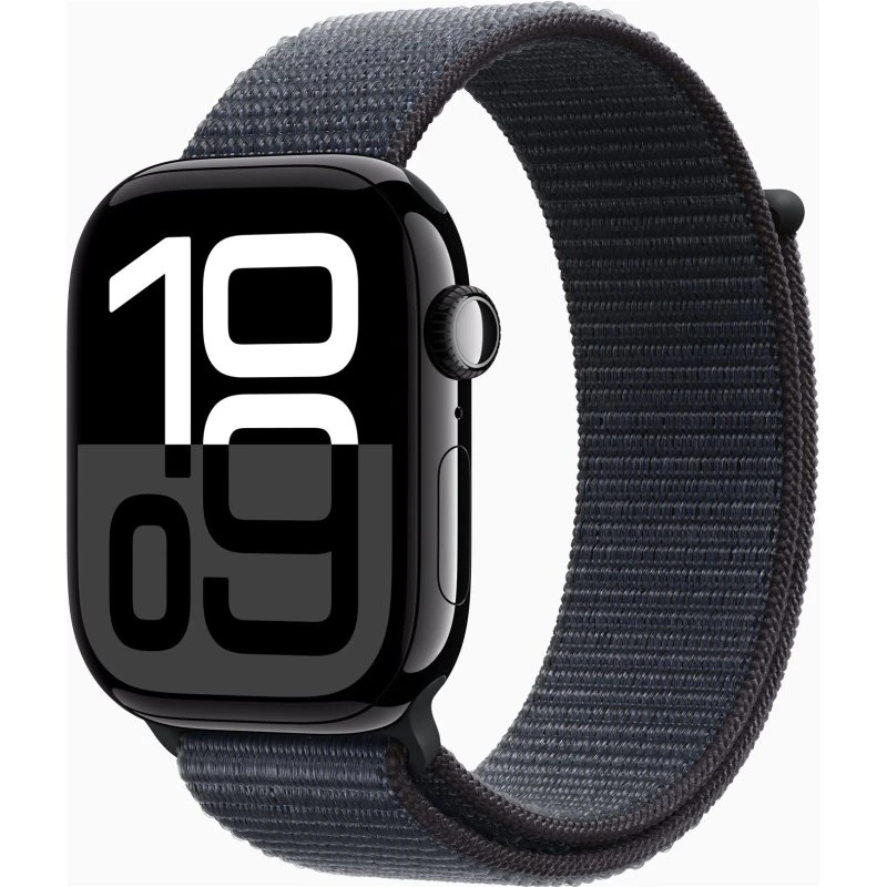 Apple Watch Series 10 (GPS) 46 mm Jet Sort Aluminium med Sportsløkke