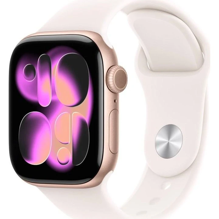 Apple Watch Series 11 42 mm Rosaguld Aluminium Cellular med Sport Band S/M