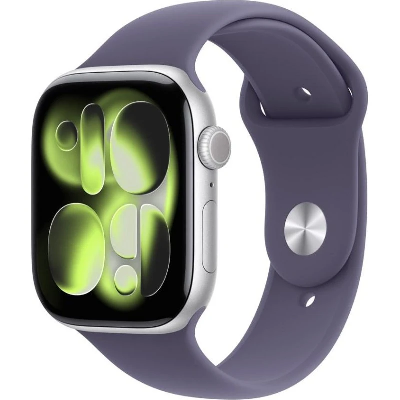 Apple Watch Series 11 GPS 46 mm Sølv Alu med Purple Fog Sportsarmbånd (M/L)
