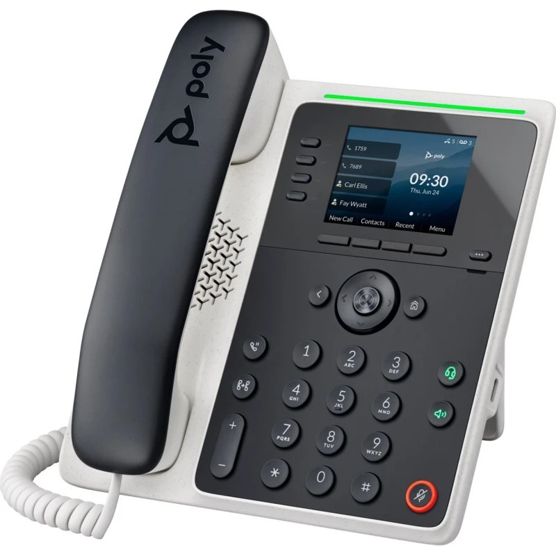 Poly Edge E220 VoIP-telefon, 16 linjer, midnatsblå/hvid