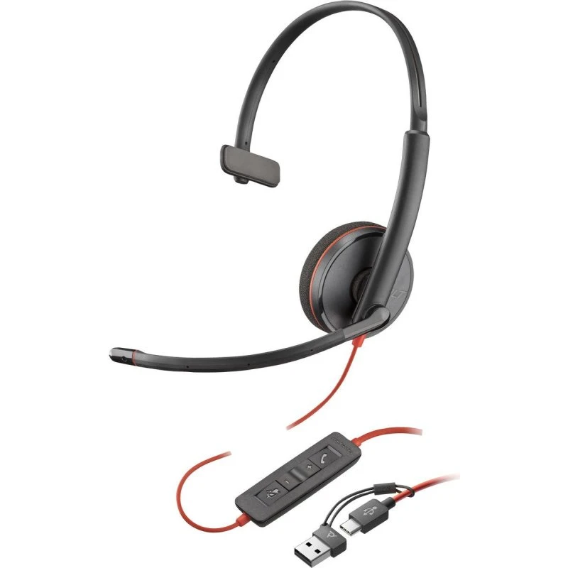 HP Poly Blackwire 3210 Headset med mikrofon, USB-C, sort