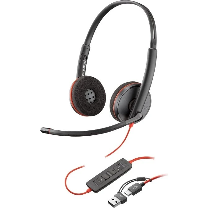 Poly Blackwire 3320 USB-C hovedtelefon sort, Microsoft Teams-certificeret