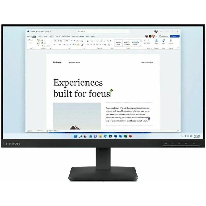 Lenovo L24-4e 24" Full HD IPS 100 Hz Skærm, Sort