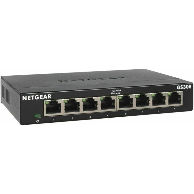 NETGEAR GS308 8-porte Gigabit-switch, ikke administreret