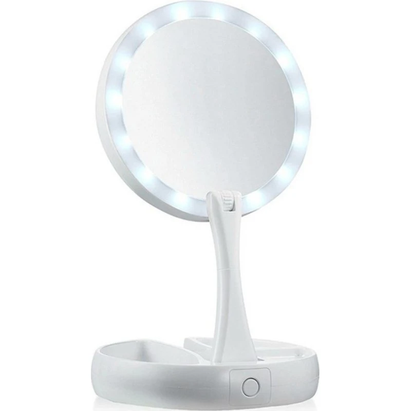 LumiFace Makeup Spejl med LED, Dobbeltsidet 1x/10x