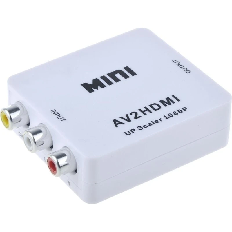 AV til 1080p HDMI Adapter (3x RCA) NTSC/PAL Kompatibel