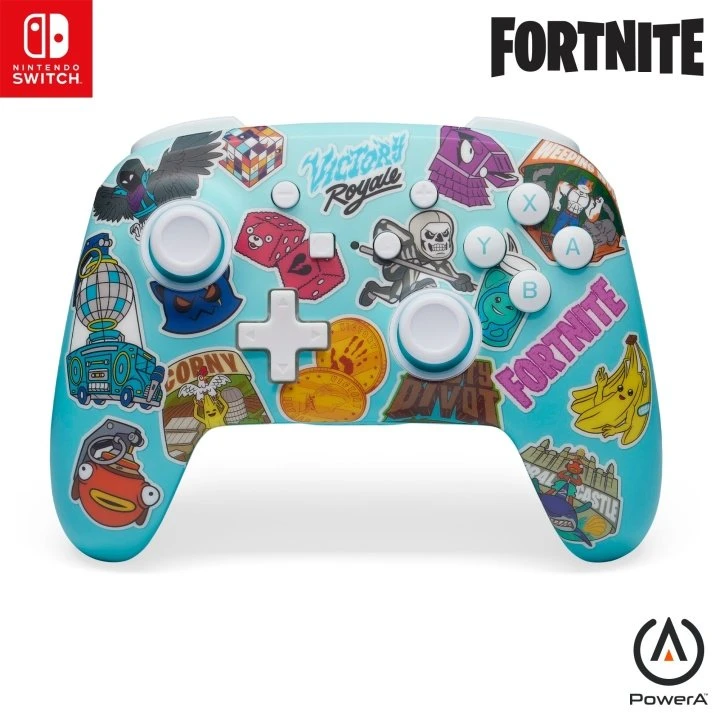 PowerA Enhanced Wireless Controller til Nintendo Switch – Fortnite Sticker Mania
