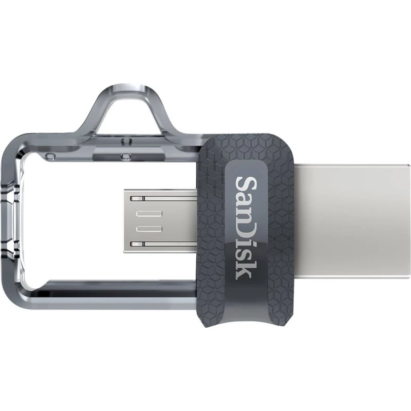 SanDisk Ultra Dual Drive 256GB USB 3.0 / Micro USB, Sølv/Sort