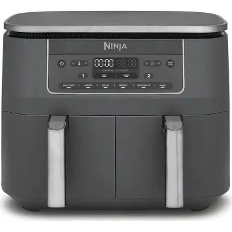 Ninja DZ300EU 7,6 L Dobbelt Varmluftssteger 2.400 W Metalgrå